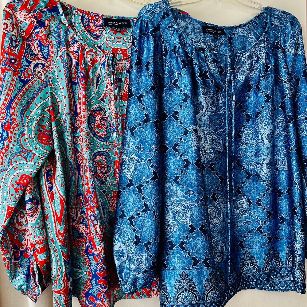 Two JONES NEW YORK Signature Blouses  size XL